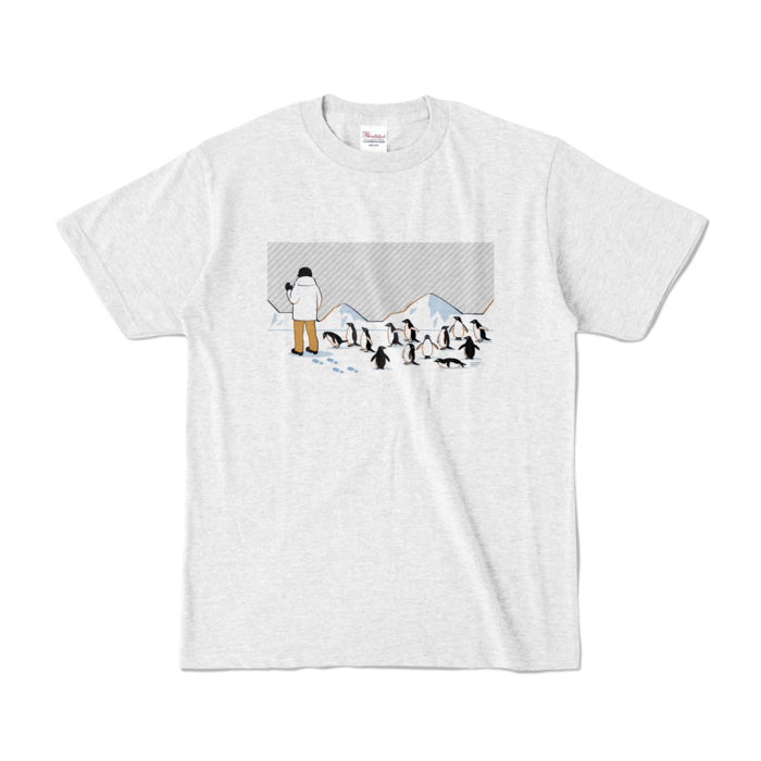 カラーTシャツ　灰色×アッシュ　S