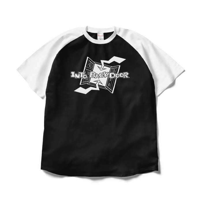 ラグランTシャツ - XL - ブラック×ホワイト