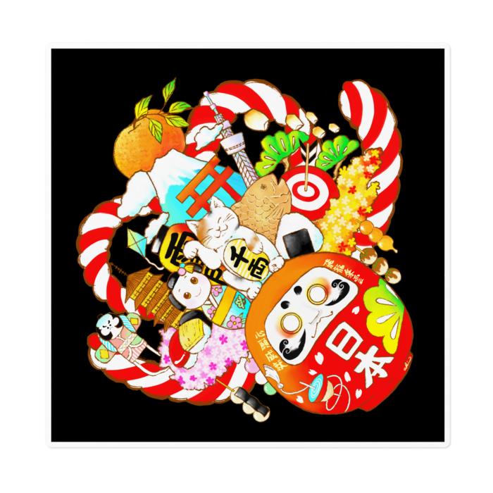 ステッカー black- 160 x 160 (mm)(1)