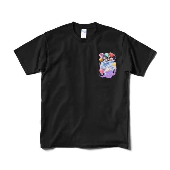 胸に小さく1周年 Tシャツ(短納期) - M - ブラック