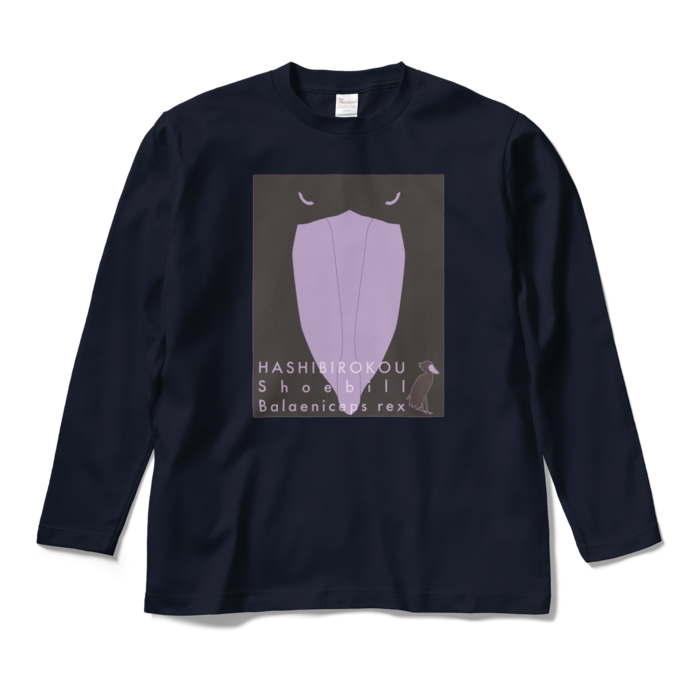 ロングスリーブTシャツ - M - ネイビー-紫
