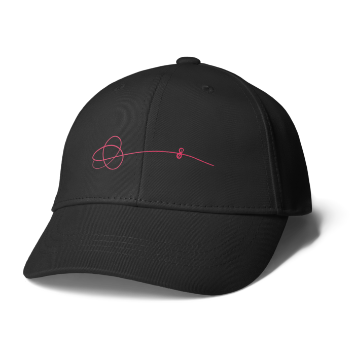 キャップ - ブラック（サインロゴ - 苺）