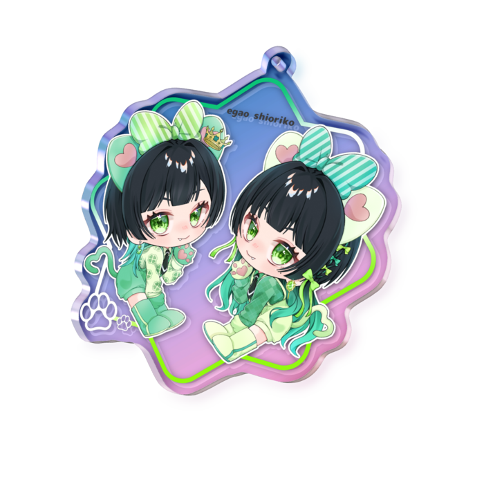 オーロラアクリルキーホルダー - 70 × 70mm