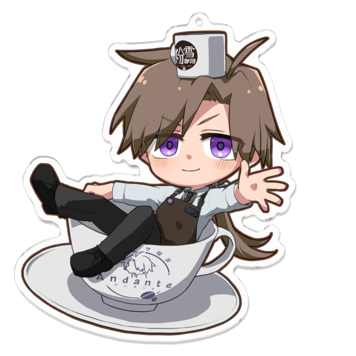 アクリルキーホルダー - 100 x 100 (mm)粉雪