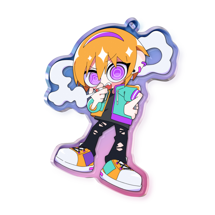 オーロラアクリルキーホルダー - 70 × 70mm
