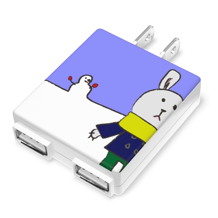 冬うさ・ACアダプター - 50×55mm