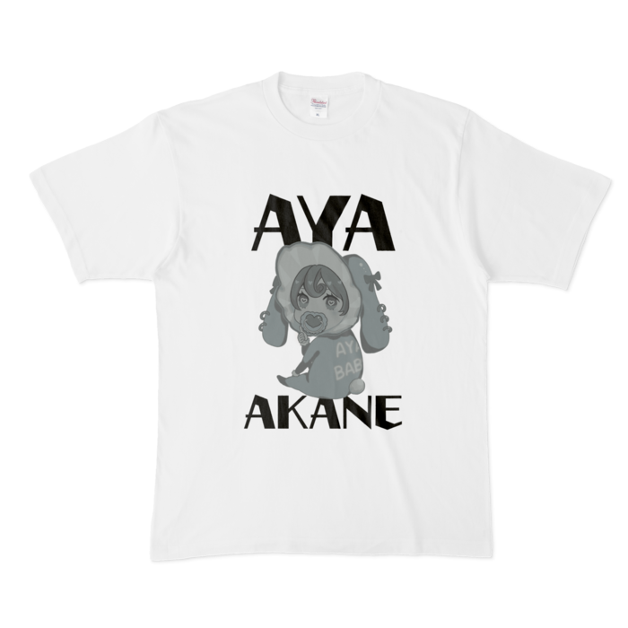 【あやばぶ🍼】モノクロTシャツ(WHITE) - XL - 白