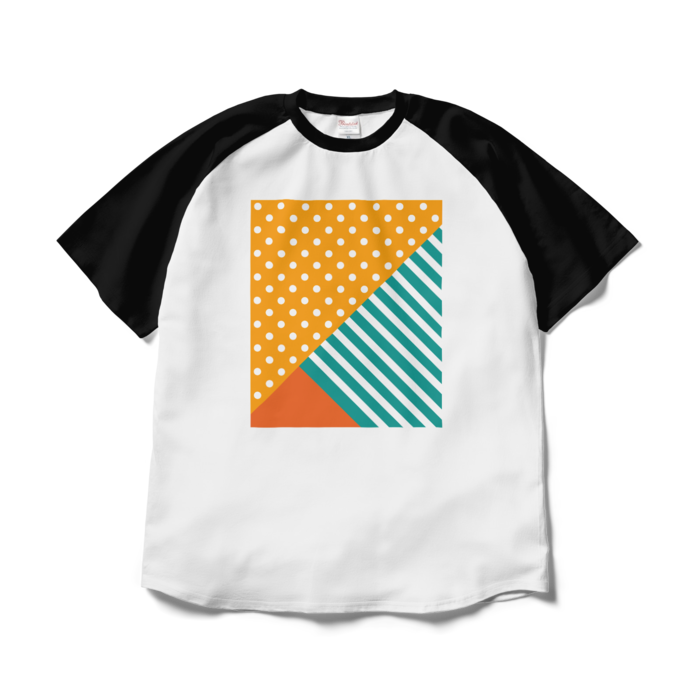 ラグランTシャツ - XL - ホワイト×ブラック