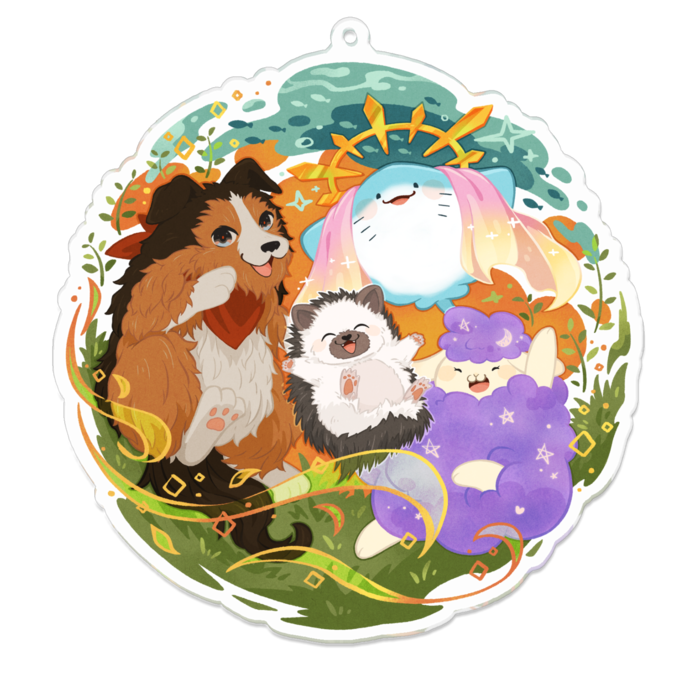 たまも動物園集合アクリルキーホルダーパターン２ - 100 x 100 (mm)