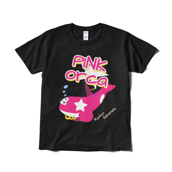  Tシャツ黒【PINK☆ORCA 】- L - ブラック