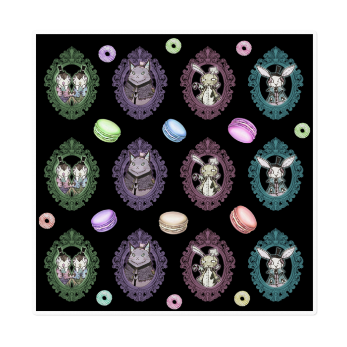 ステッカー - 160 x 160 (mm)背景黒