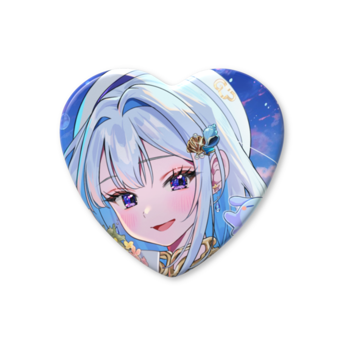 ハート缶バッジ - 57 × 52.5mm