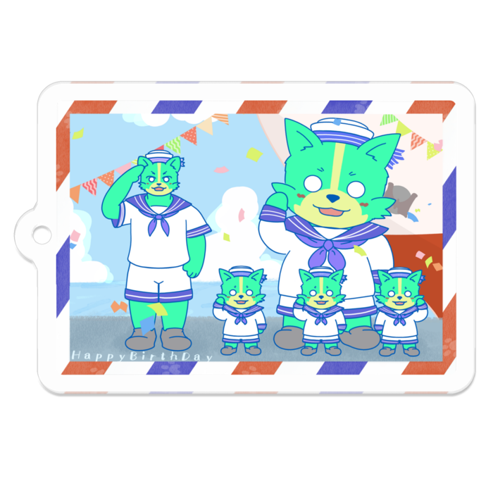 アクリルキーホルダー（コーティング） - 50 x 50 (mm)