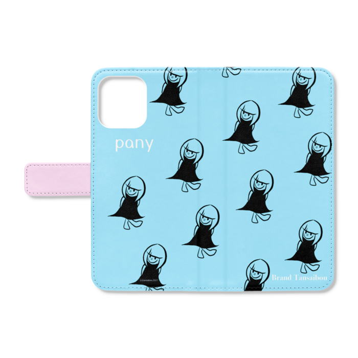 手帳型iPhoneケース - iPhone12 ProMax - ストラップ穴 なし(ブルー)