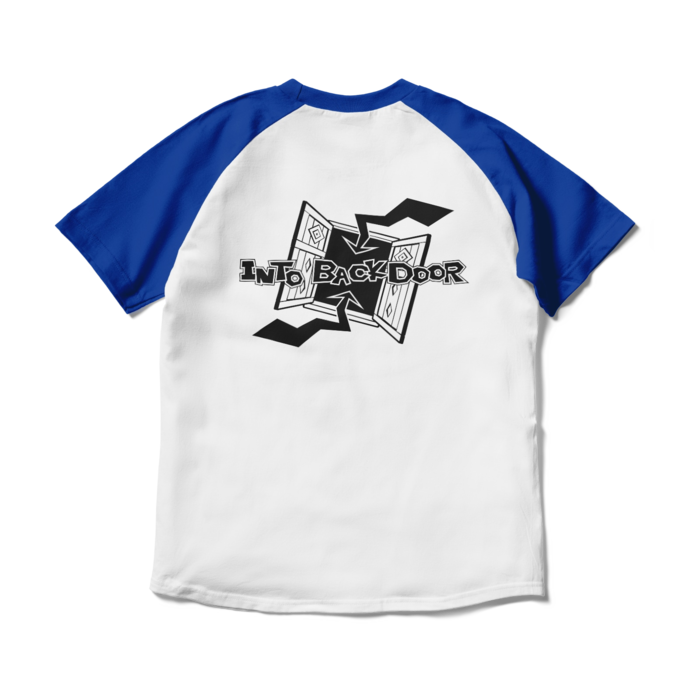 ラグランTシャツ - M - ホワイト×ロイヤルブルー