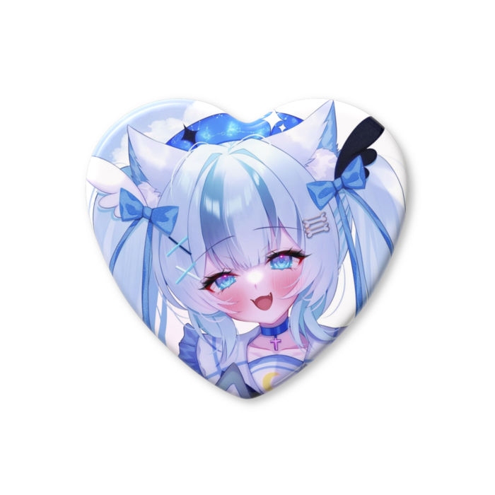 ハート缶バッジ - 57 × 52.5mm