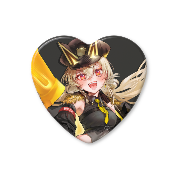 ハート缶バッジ - 57 × 52.5mm