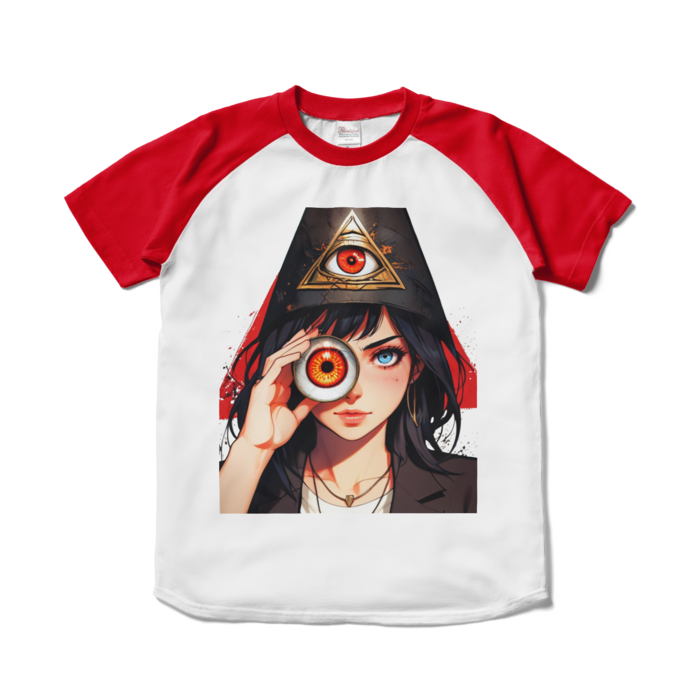 ラグランTシャツ - S - ホワイト×レッド