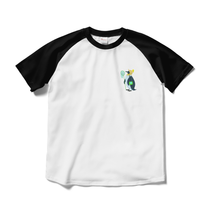 ラグランTシャツ - M - ホワイト×ブラック