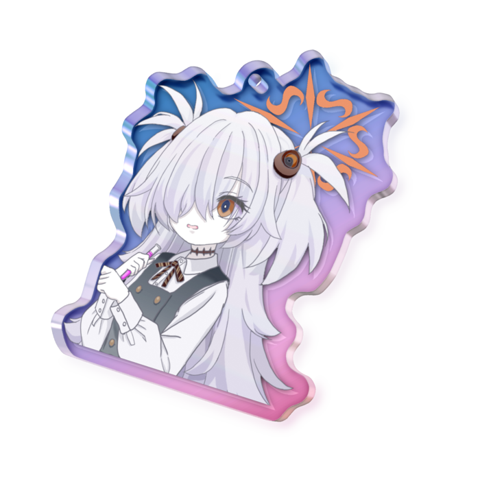 オーロラアクリルキーホルダー - 50 × 50mm