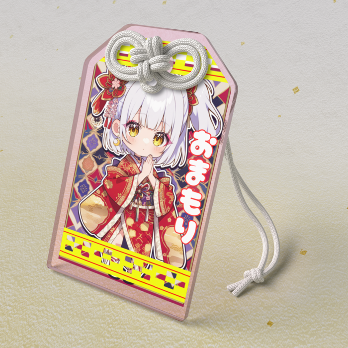 アクリルお守り - 50 × 80mmピンク