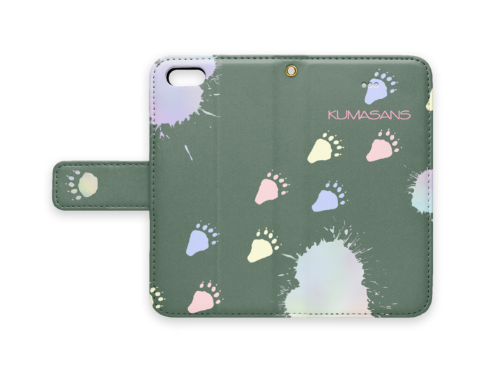 手帳型iPhoneケース - iPhone 5 / 5s / SE - ストラップ穴 あり(緑)