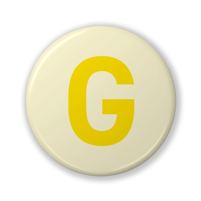 【G(ジー)】〈イエロー〉缶バッジ- 32mm