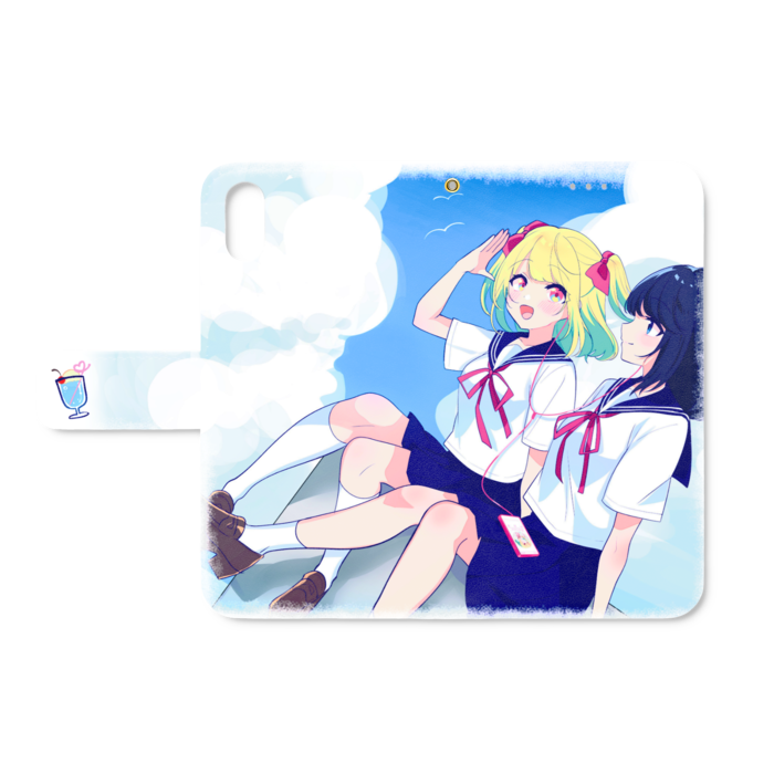 手帳型iPhoneケース - iPhone XS / X - ストラップ穴 あり