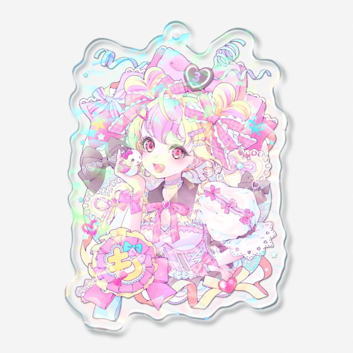 ホログラムアクリルキーホルダー - 70 × 70mm