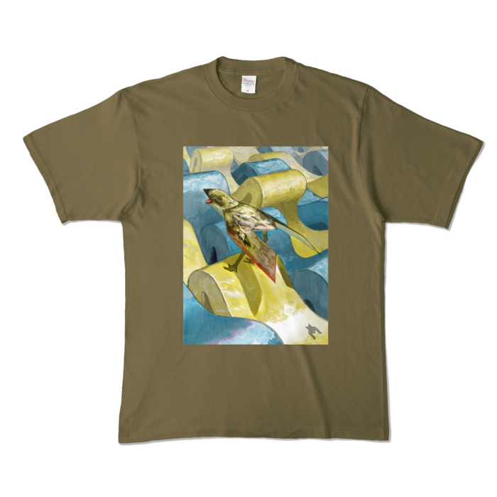 カラーTシャツ - XL - オリーブ (濃色)