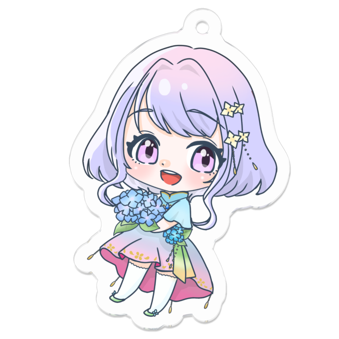 紫陽花アクキー - 50 x 50 (mm)(4)