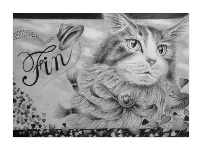 鉛筆画 ラストシーン ボールペン画と可愛い動物 Booth