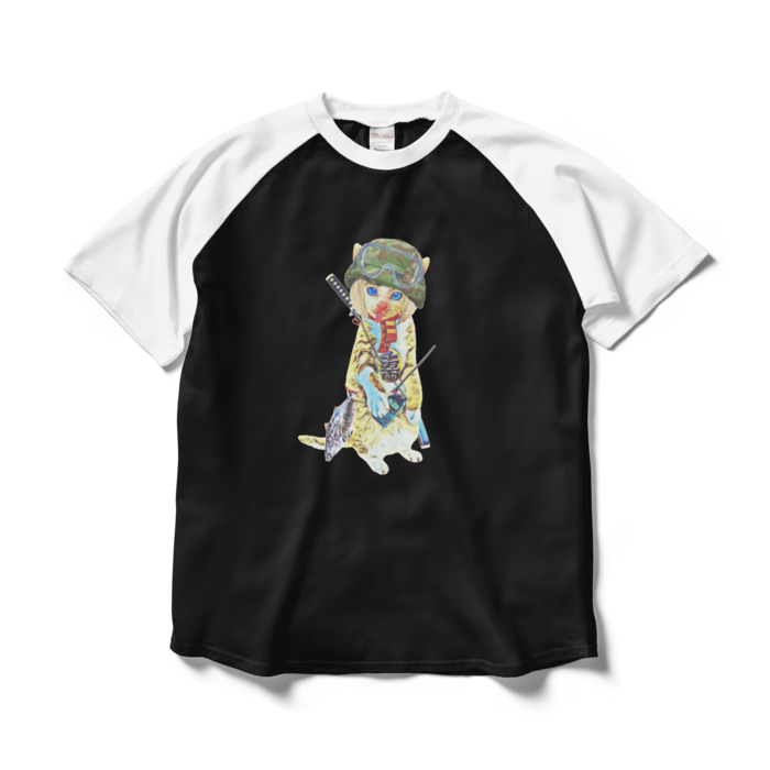 ラグランTシャツ - L - ブラック×ホワイト