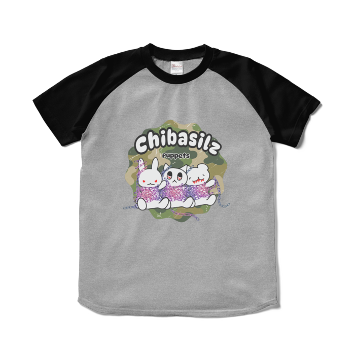 ラグランTシャツ - S - 杢グレー×ブラック