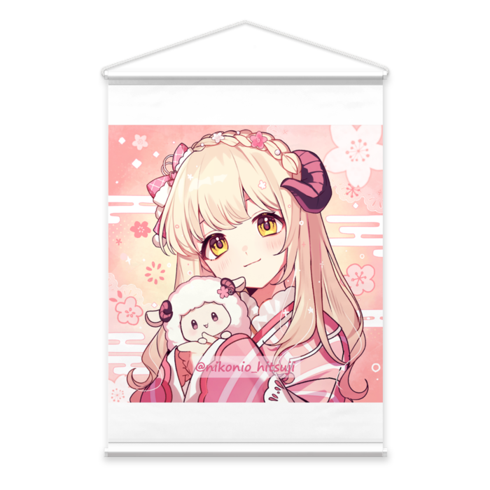 ひつじ（大正浪漫衣装）-顔アップ-スエード生地