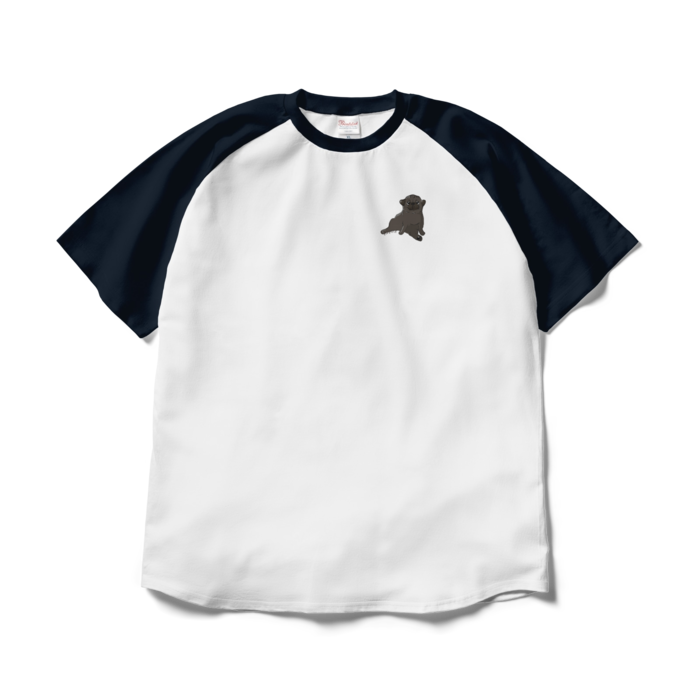 ラグランTシャツ - XL - ホワイト×ネイビー