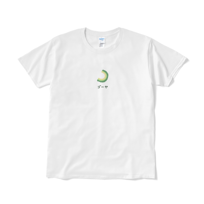 一切れのゴーヤ（文字あり）Tシャツ - L - ホワイト