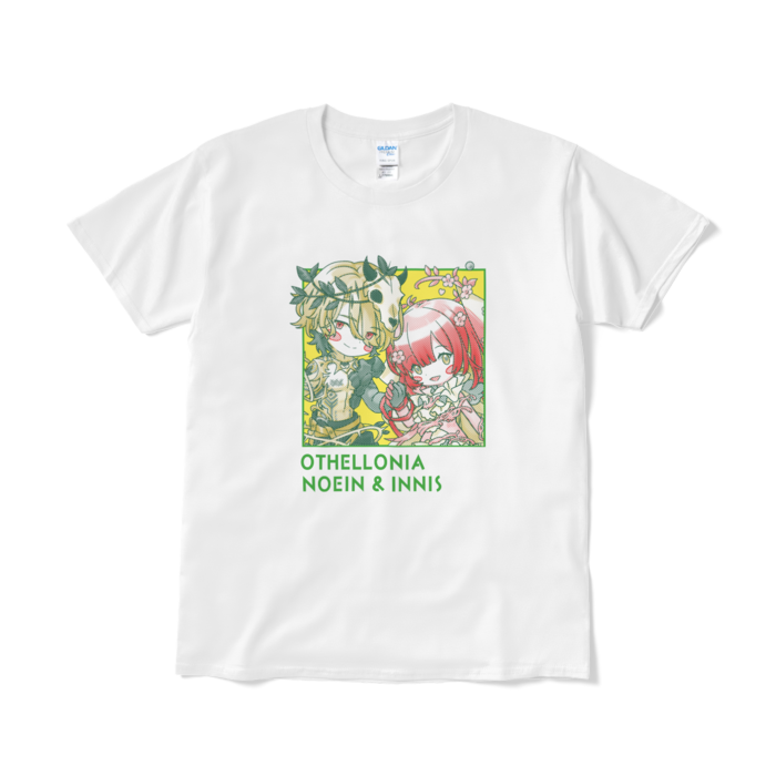 ちびキャラ「恋人ノエイン＆イニス」デザインTシャツ（L/ホワイト）