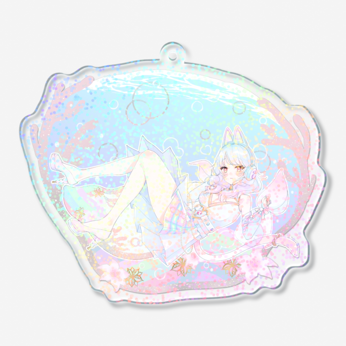 ホログラムアクリルキーホルダー - 70 × 70mm