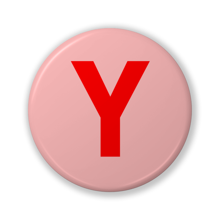【Y(ワイ)】〈レッド〉缶バッジ- 32mm