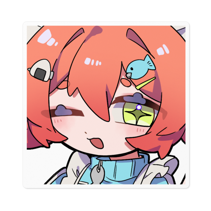 お顔ステッカー - 100 x 100 (mm)(1)