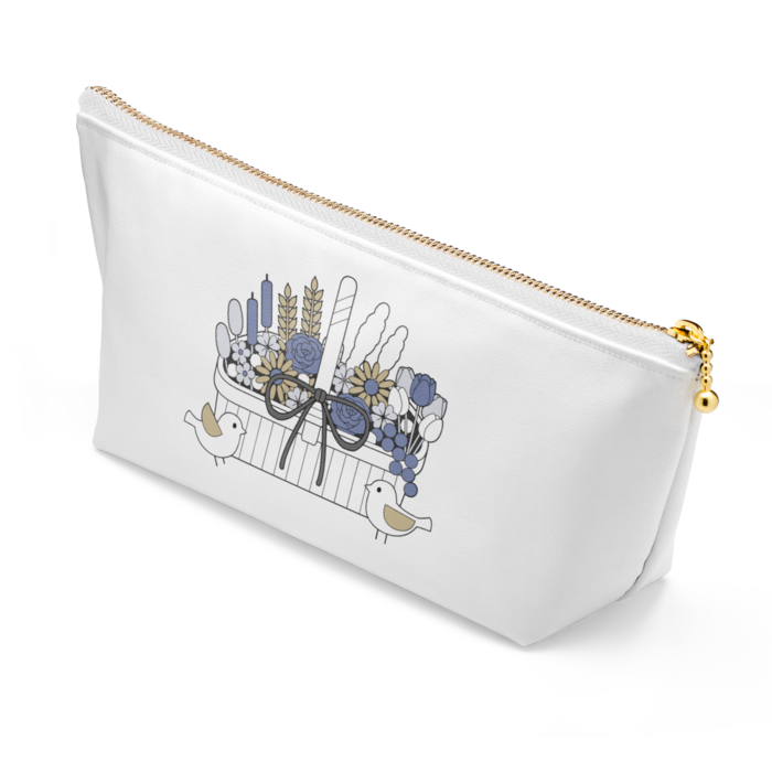 ポーチA　白色×ファスナー白