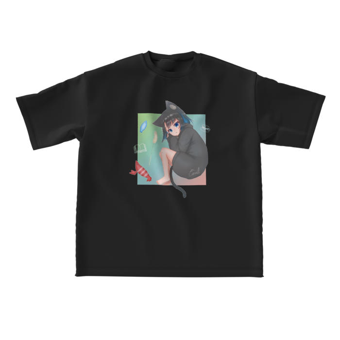 ビッグシルエットTシャツ - L - BLACK