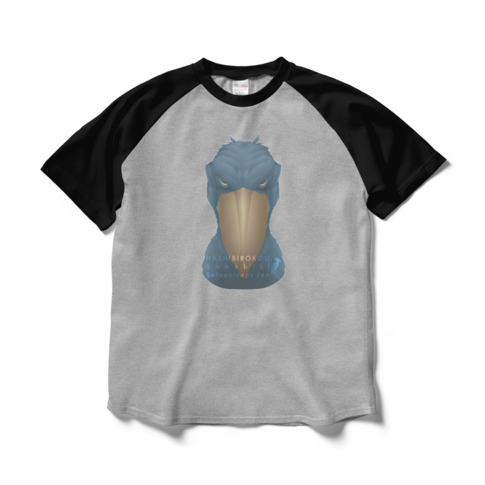 ラグランTシャツ - L - 杢グレー×ブラック