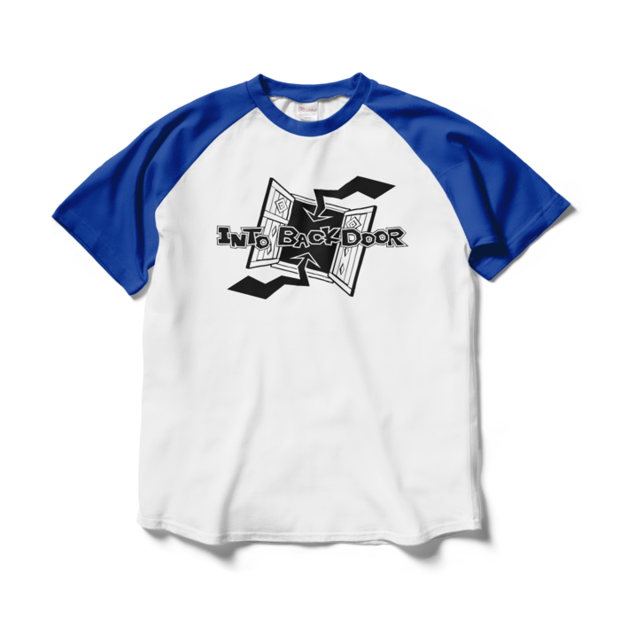 ラグランTシャツ - L - ホワイト×ロイヤルブルー