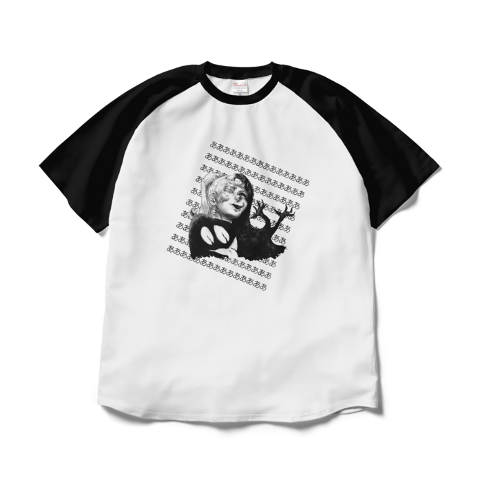 ラグランTシャツ - XL - ホワイト×ブラック