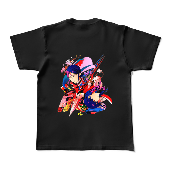 カラーTシャツ - M - ブラック (濃色)(レトロカラー)正面ワンポイントなし背面のみ