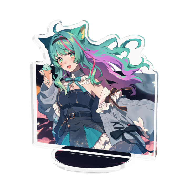 【新ED記念】アイス好きの宇宙猫 アクリルフィギュア - 70x70mm