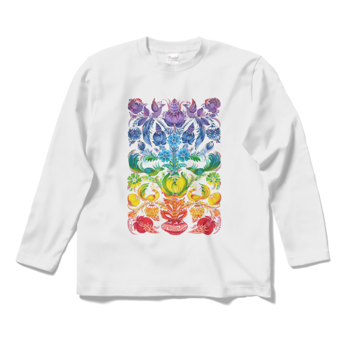 ロングスリーブTシャツ(レインボー)  - S - ホワイト