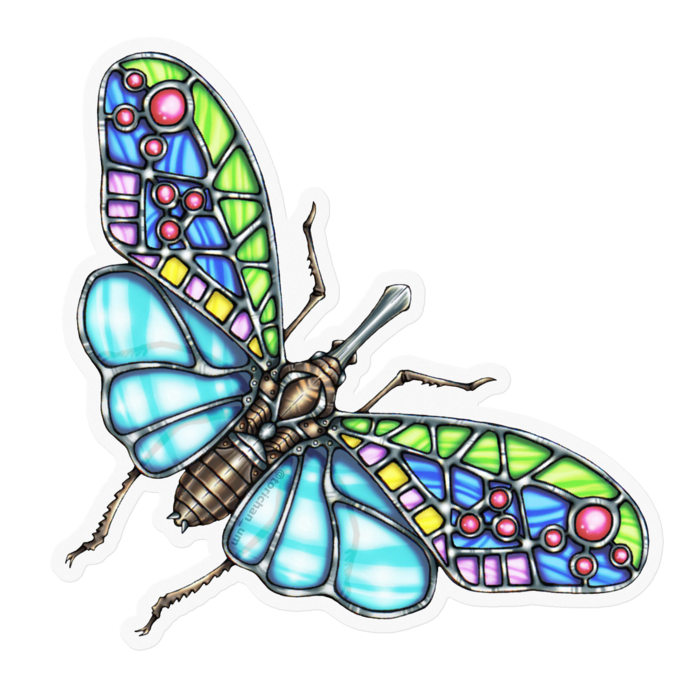 水色　ー　クリア／100 x 100㍉